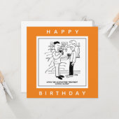 Mann mit Akupunktur Behandlung im Pub-Cartoon Karte (Vorderseite/Rückseite Beispiel)