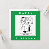 Mann mit Akupunktur Behandlung im Pub-Cartoon Karte (Vorderseite/Rückseite Beispiel)