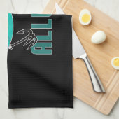 Mann mit anregendem Fischfang T - Shirt Geschirrtuch (Viertel Falte)