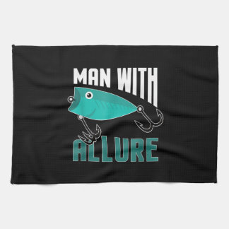 Mann mit anregendem Fischfang T - Shirt Geschirrtuch