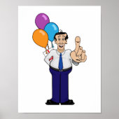 Mann mit Balloons Poster (Vorne)