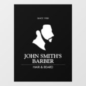 Mann mit Barberlogo Fensteraufkleber (Blatt)