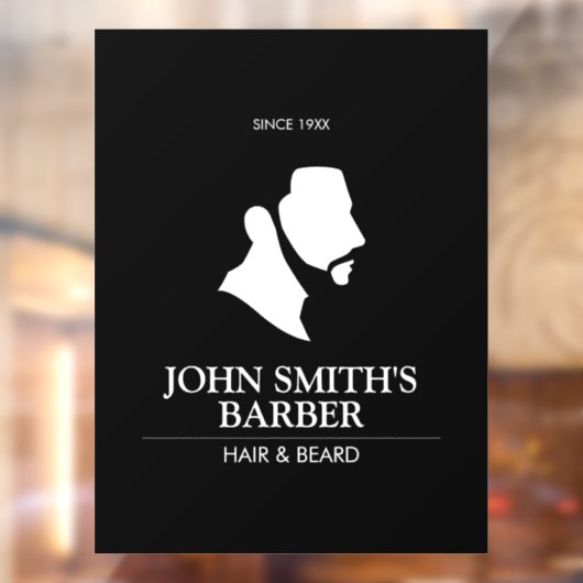 Mann mit Barberlogo Fensteraufkleber (Blatt 2)