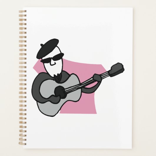 Mann mit Barett, der akustische Gitarre spielt Planer (Vorderseite)