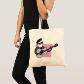 Mann mit Barett, der akustische Gitarre spielt Tragetasche (Vorderseite (Produkt))
