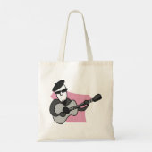 Mann mit Barett, der akustische Gitarre spielt Tragetasche (Rückseite)