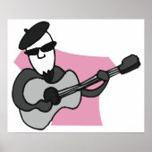 Mann mit Barett spielt akustische Gitarre Poster (Vorne)