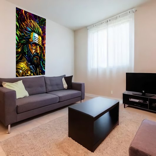 Mann mit Bart und Brille | AI Art Poster