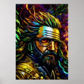 Mann mit Bart und Brille | AI Art Poster (Vorne)