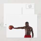 Mann mit Basketball Postkarte (Vorne/Hinten)