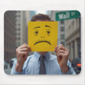 Mann mit Besorgnis Zeichnend Gesicht an der Wall S Mousepad (Vorne)