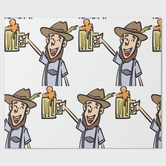 Mann mit Bier Geschenkpapier (Flach)