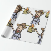 Mann mit Bier Geschenkpapier (Ungerollt)