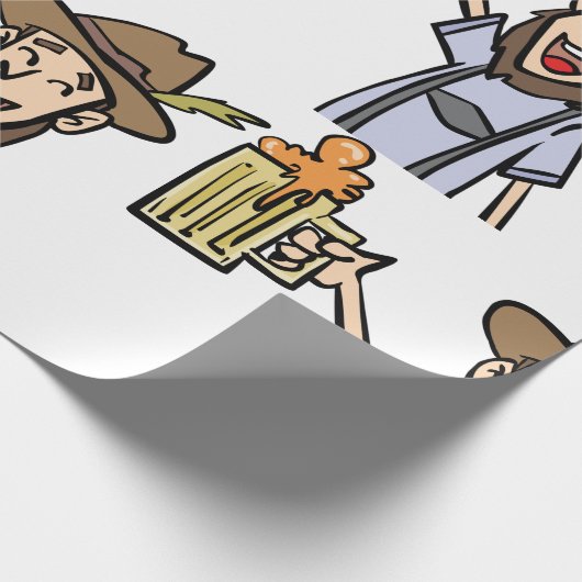 Mann mit Bier Geschenkpapier (Ecke)