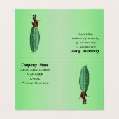 Mann mit Big Pickle Kopf und Gesicht im Anzug auf Visitenkarten (Außenseite Aufgefaltet)