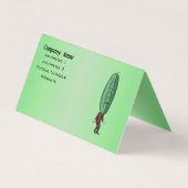 Mann mit Big Pickle Kopf und Gesicht im Anzug auf Visitenkarten (Rückseite)