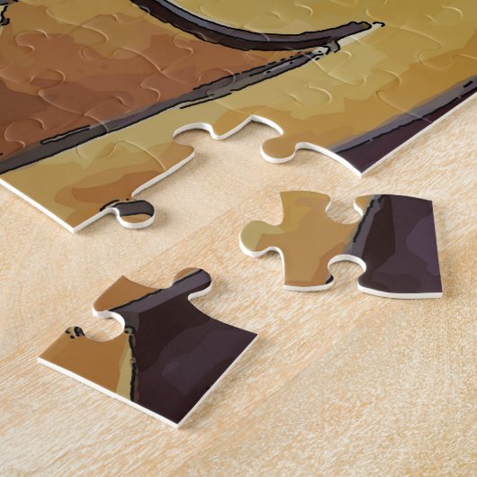 Mann mit blauem Handtuch, Puzzle (Seite)