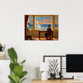 Mann mit Blick auf das Meer Poster (Heimbüro)