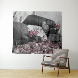 Mann mit Blume Wandteppich