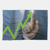 Mann mit Börsenkurs Touchscreen-Konzept Handtuch (Horizontal)