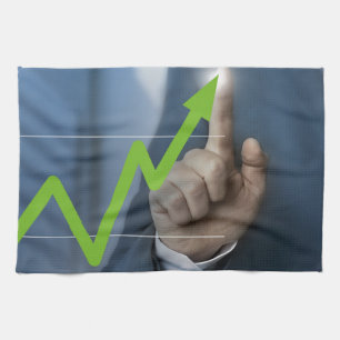 Mann mit Börsenkurs Touchscreen-Konzept Handtuch