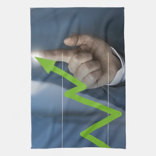 Mann mit Börsenkurs Touchscreen-Konzept Handtuch (Vertikal)