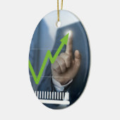 Mann mit Börsenkurs Touchscreen-Konzept Keramik Ornament (Links)