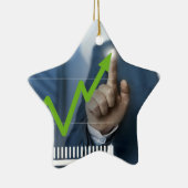 Mann mit Börsenkurs Touchscreen-Konzept Keramik Ornament (Rechts)