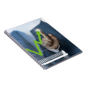 Mann mit Börsenkurs Touchscreen-Konzept Notizblock (Rechte Seite)