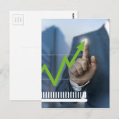Mann mit Börsenkurs Touchscreen-Konzept Postkarte (Vorne/Hinten)
