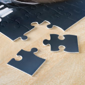 Mann mit Börsenkurs Touchscreen-Konzept Puzzle (Seite)