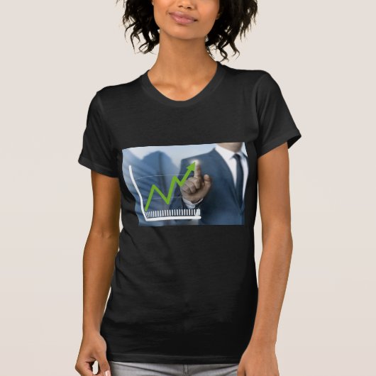 Mann mit Börsenkurs Touchscreen-Konzept T-Shirt (Vorderseite)