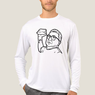Mann mit Brille hält Felsen Katzen-Tätowierung Lin Tri-Blend Shirt