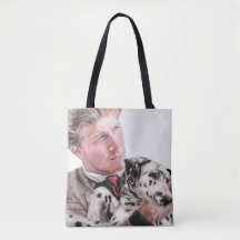 Mann mit Dalmatiner Spotty Dog Niedlich Tote Bag