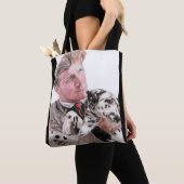 Mann mit Dalmatiner Spotty Dog Niedlich Tote Bag Tasche (Von Nahem)