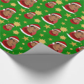 Mann mit dem Weihnachtsmann-Cartoon Geschenkpapier (Ecke)