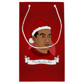 Mann mit dem Weihnachtsmann-Cartoon Kleine Geschenktüte (Rückseite)