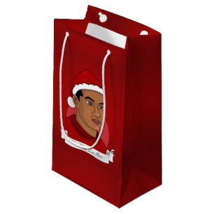 Mann mit dem Weihnachtsmann-Cartoon Kleine Geschenktüte