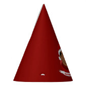 Mann mit dem Weihnachtsmann-Cartoon Partyhütchen (Links)