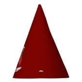 Mann mit dem Weihnachtsmann-Cartoon Partyhütchen (Rechts)