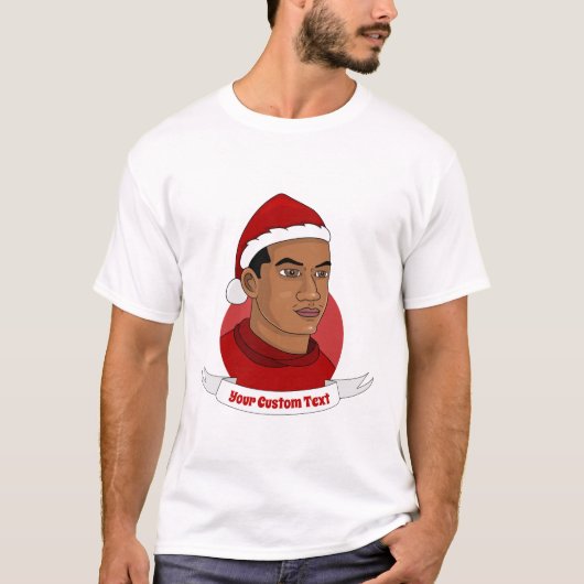 Mann mit dem Weihnachtsmann-Cartoon T-Shirt (Vorderseite)