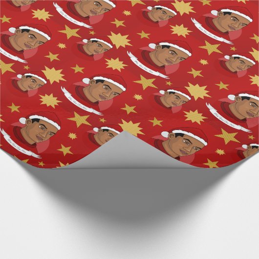 Mann mit dem Weihnachtsmann, Cartoon-Wrapping-Pape Geschenkpapier (Ecke)