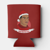 Mann mit dem Weihnachtsmann, der Cartoon kann sich Dosenkühler (Rückseite)