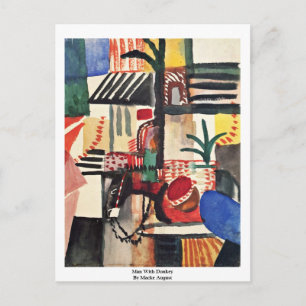 Mann mit Donkey von Macke August Postkarte