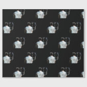 Mann mit dunklem Pferdewrapping-Papier Geschenkpapier (Flach)