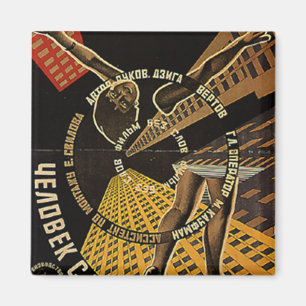 Mann mit einem Film-Kamera-Plakat Magnet