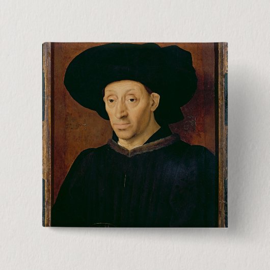 Mann mit einem Glas Wein Button (Vorderseite)