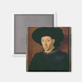 Mann mit einem Glas Wein Magnet (Vorderseite/Rückseite)