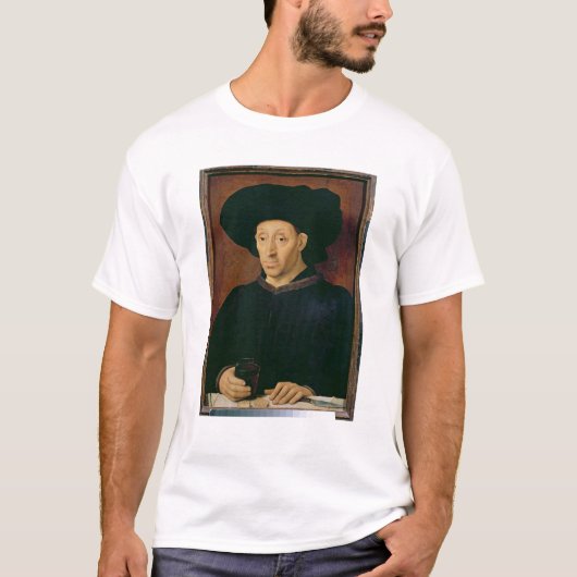Mann mit einem Glas Wein T-Shirt (Vorderseite)