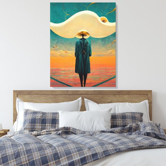 Mann mit einem Hut Leinwanddruck (Insitu (Schlafzimmer))